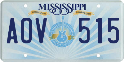 MS license plate AOV515