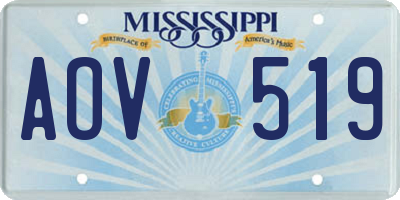 MS license plate AOV519