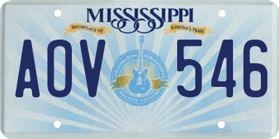 MS license plate AOV546