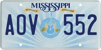 MS license plate AOV552