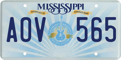 MS license plate AOV565