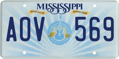 MS license plate AOV569