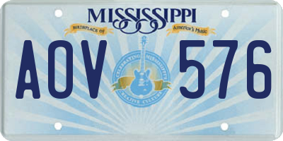 MS license plate AOV576