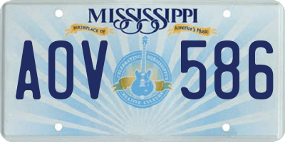 MS license plate AOV586