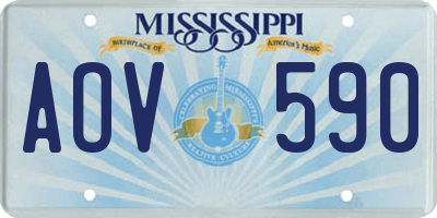 MS license plate AOV590