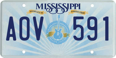 MS license plate AOV591