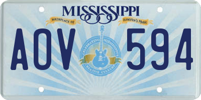 MS license plate AOV594