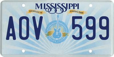 MS license plate AOV599