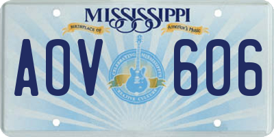 MS license plate AOV606