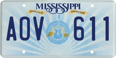 MS license plate AOV611