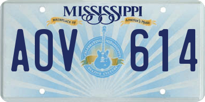 MS license plate AOV614