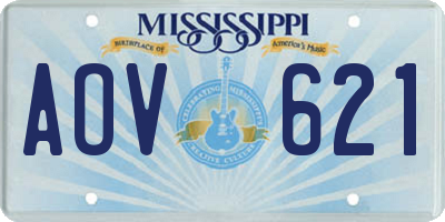 MS license plate AOV621