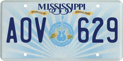 MS license plate AOV629