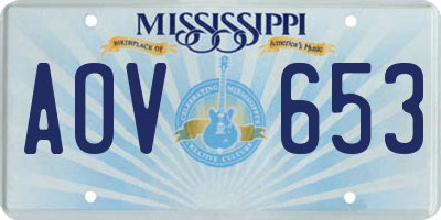 MS license plate AOV653
