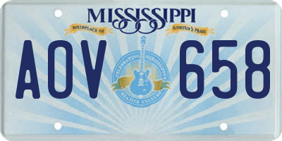 MS license plate AOV658