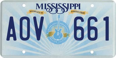MS license plate AOV661