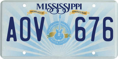 MS license plate AOV676