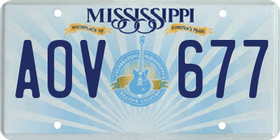 MS license plate AOV677