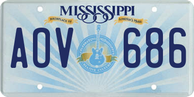 MS license plate AOV686