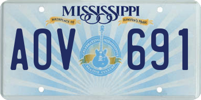 MS license plate AOV691