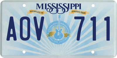 MS license plate AOV711