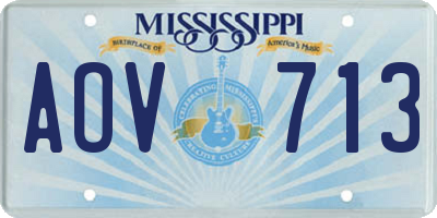 MS license plate AOV713