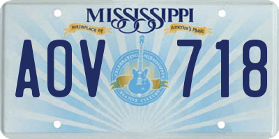 MS license plate AOV718