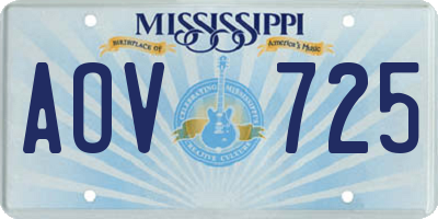 MS license plate AOV725