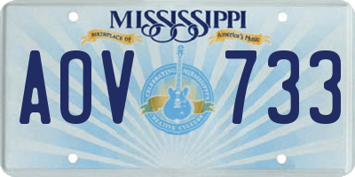 MS license plate AOV733