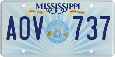 MS license plate AOV737