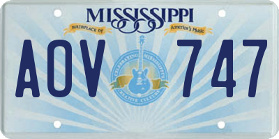 MS license plate AOV747