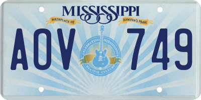 MS license plate AOV749