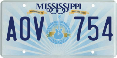 MS license plate AOV754