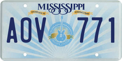 MS license plate AOV771