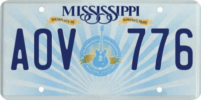MS license plate AOV776