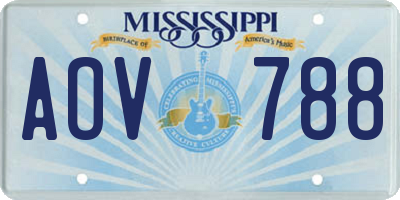 MS license plate AOV788