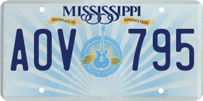MS license plate AOV795