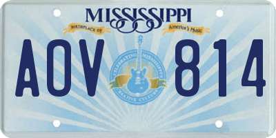 MS license plate AOV814
