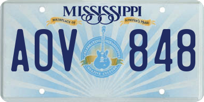 MS license plate AOV848