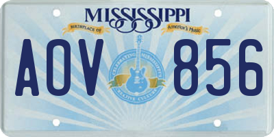 MS license plate AOV856