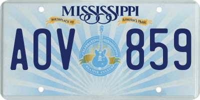 MS license plate AOV859