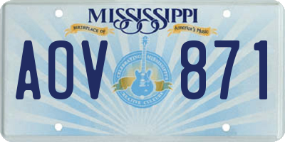 MS license plate AOV871