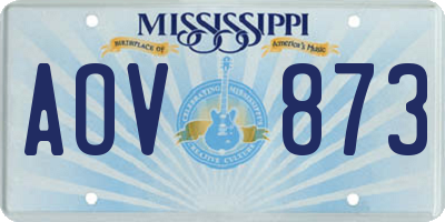 MS license plate AOV873