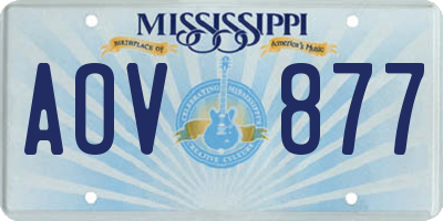 MS license plate AOV877