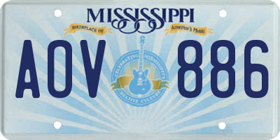 MS license plate AOV886