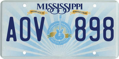 MS license plate AOV898