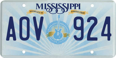 MS license plate AOV924