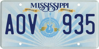 MS license plate AOV935