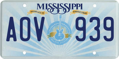 MS license plate AOV939