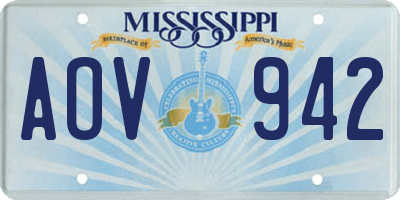 MS license plate AOV942